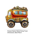 3D dump truck aluminum balloon detail with Power Engineering logo and 58x65cm dimensions - 3D Dump Truck