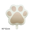 Matte cream white cat paw print foil balloon for pet birthday party decor 45x52cm - Grey Paw