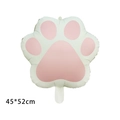 Pink and cream matte cat paw shaped aluminum foil balloon for pet birthday party 45x52cm - Pink Paw
