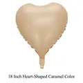 Ballon en aluminium de 18 pouces en forme de cœur caramel pour décoration de fête d'anniversaire - Cœur / Couleur caramel