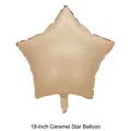 Ballon étoile en aluminium caramel 18 pouces pour fête d'anniversaire et décorations - Pentagramme / Couleur caramel