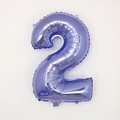 Dunkelblauer Metallic-Folienballon Nummer 2 für Kindergeburtstagspartys - Zahl 2