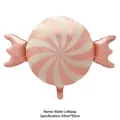 Matte pink and white candy lollipop foil balloon, 69cm by 50cm for birthday parties - Matte Pink Candy