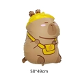 Capybara foil balloon with yellow hat and bag for birthday party decor, size 58x49cm - Schoolbag Capybara (58*49cm)