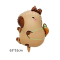 Capybara foil balloon with green turtle decoration for parties 63x51cm size - Turtle Capybara (63*51cm)