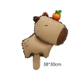 Cute Capybara foil balloon with orange carrot top for birthday party, 38*30cm size - Mini Orange Capybara (38*30cm)