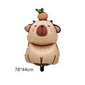 Capybara cartoon foil balloon with orange decoration for birthday party 78x44cm - Sitting Capybara (78*44cm)