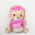 3D baby girl foil balloon with feeding bottle for infant birthday party decorations - 3D Baby Girl Holding Milk Bottle
