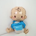 3D baby boy aluminum foil balloon for birthday party and newborn celebration decorations - 3D Baby Boy Holding Milk Bottle