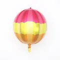 Detail of 4D round aluminum foil balloon with pink yellow and orange stripes for parties - 22 Inch 4D Rainbow Ball Pink Yellow Orange