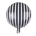 18-Zoll schwarz-weiß gestreifter runder Folienballon für Rennsport-Themendekoration - 18 Zoll S/W gestreifter Rundball