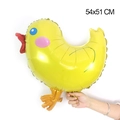 Cartoon yellow chicken foil balloon for party decor 54x51cm shown on white background - Cute Yellow Chick