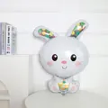 Cartoon white rabbit foil balloon with colorful polka dots for Easter party decoration - Polka Dot White Bunny 55x84cm