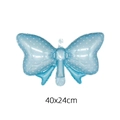 Light blue bow foil balloon with white dots for party decor, size 40x24cm - Blue (HS072)