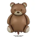 Matte chocolate brown bear foil balloon for birthday party decor, size 89cm by 65cm - Matte Bear