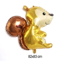 Detail of golden squirrel foil balloon for forest party decoration measuring 82x83 cm - Large Squirrel