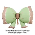 Matte light green bow foil balloon for birthday decoration, large size 91cm x 60cm - Matte Bow Knot Green