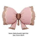 Large matte light pink bow knot balloon with brown wavy edges for birthday party decoration - Matte Bow Knot Pink