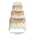 Giant 60-inch matte brown 3-tier cake foil balloon with candles for party decor - 60-inch Matte Brown Cake