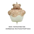 Brown bear on polka dot cupcake foil balloon for birthday party decorations - Brown Matte Bear Cupcake