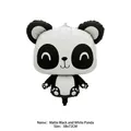Matte finish panda shaped foil balloon in black and white colors for birthday decor - Matte Little Panda