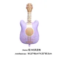 Purple guitar-shaped aluminum foil balloon with musical notes for party decoration - New Matte Guitar Purple