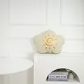 Creamy white flower balloon with orange sun print for modern birthday party decor - Ins Matte Small Cloud Cream