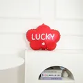 Matte red flower balloon with white Lucky print for children's birthday decorations - Ins Matte Small Cloud Red