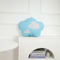 Blue flower shaped foil balloon with white cloud patterns for children birthday party - Ins Matte Small Cloud Blue