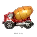 Dettaglio palloncino in alluminio betoniera rosso e oro 82,5x68,5 cm per feste - Betoniera