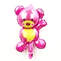 Pink bear foil balloon with heart detail for birthday decoration on white background - Mini Pink Waving Bear