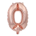 Rose gold 32-inch number 0 foil balloon with metallic finish for birthday party decor - 32 Inch Number 0 (Bulk)