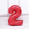 Ballon chiffre 2 rouge de 32 pouces en aluminium brillant pour décoration de fête - 32 pouces / Nombre 2 (Vrac) / Rouge