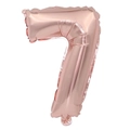 Close-up of rose gold foil balloon number 7 with metallic texture for party decor - 32 Inch Number 7 (Bulk)