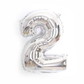 32-inch metallic silver number 2 foil balloon for birthday party decorations - Number 2 (Bulk) / Silver