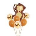 Affen-Folienballon mit braunen und goldenen Pailletten-Latexballons für Partydekorationen - Simuliertes Affen-Set 1