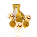 Leoparden-Folienballon-Set mit Fleckenmuster und goldenen Konfetti-Ballons zur Partydeko - Simuliertes Leopard-Set 2