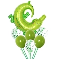 Detailansicht eines Krokodil-Folienballons mit grünen Latex- und Konfettiballons Set - Simuliertes Krokodil-Set