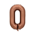 Large 40-inch chocolate brown number 0 foil balloon for birthday party decorations - Number 0 (Transparent Bag)
