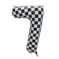 40-inch racing checkered number 7 balloon with black and white grid pattern for birthday - 40 Inch Checkered Large Number 7 (Bulk)