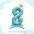 Ballon chiffre 8 bleu 42 pouces avec couronne et base pour anniversaire - 42 Pouces Base Couronne Chiffre Bleu 8 (Vrac)