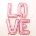 Set di palloncini LOVE in alluminio rosa perlato metallizzato per decorazioni romantiche - Set Lettere LOVE Rosa 32