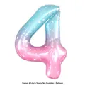 40-inch gradient galaxy star pattern number 4 foil balloon for birthday party decorations - 40-inch Galaxy Starry Sky Number 4