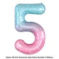 40 inch galaxy starry sky gradient number 5 foil balloon for mermaid birthday party deco - 40-inch Galaxy Starry Sky Number 5