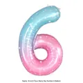 40-inch blue and pink gradient starry sky number 6 foil balloon for birthday party decor - 40-inch Galaxy Starry Sky Number 6