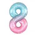 40-inch gradient starry sky number 8 balloon for mermaid birthday party decor - 40-inch Galaxy Starry Sky Number 8
