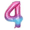 40-inch rainbow star gradient number 4 foil balloon for birthday party decorations - 40-inch Pink Blue Star Gradient Number 4