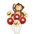 Dschungel Affen Ballon Set für Geburtstag mit Folienballon und roten Latex Luftballons - Simuliertes Affen-Set 2