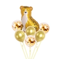 Gepard Tierfolienballon-Set mit goldenen Metallic- und Paillettenballons für Partys - Simuliertes Leopard-Set 1