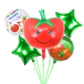 5-piece vegetable balloon set featuring a cute tomato and stars for birthday party decoration - HE Tomato
